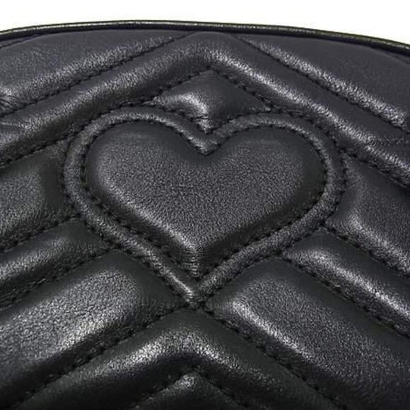GUCCI Black Leather GG Marmont Shoulder Bag - Picture 6 of 9